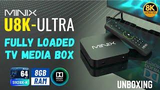 Minix 8K TV Box with 128GB+8GB RAM  |  U8K-ULTRA 2024  |  Dolby Vision HDR10+  |  UNBOXING REVIEW