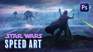 My BIGGEST Star Wars Artwork Yet - Photoshop Speed Art!