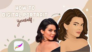 How to cartoon yourself / Digital portrait from photo | Procreate  IPad Air 3