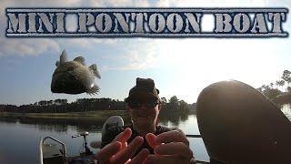 It's like a FLOATING DOCK! Mini Pontoon Boat (Bass Fishing).