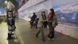 Chinese Armor Prank: The girls’ screams almost made my ears ring.