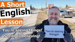 Learn the English Phrases "You're seeing things!" and "Seeing is believing!"