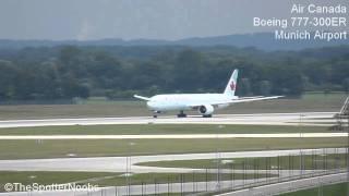 Air Canada 777-300ER takeoff at Munich Airport