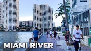 Downtown Miami River Walk in July 2022