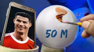 Drawing Cristiano Ronaldo on a Football | Epic Football Art @cristiano