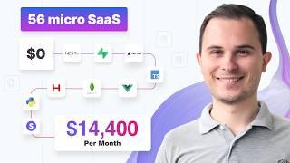 Build 56 micro SaaS, Earn $14,400/m, with SIMPLE Tech Stack