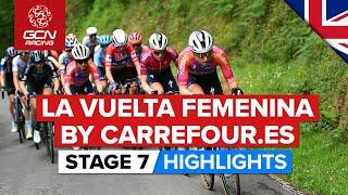 Into The Clouds For A Summit Finish! | La Vuelta Femenina 2023 Highlights - Stage 7