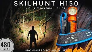 Skilhunt H150 Headlamp, 480 lumens, Nichia 519A 4500K High CRI, 14500 or AA Battery