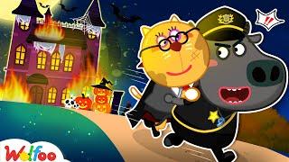 Halloween Party Is Buring!!!  Safety Cartoon | Halloween Monster Party for Kids | Wolfoo Channel