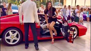 The Most Gorgeous Girls Arrival with Luxurious Cars in Monaco 2023 | Supercars