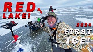 First Freeze RED LAKE Remote Ice Fishing 2024!