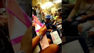 PURE TALENT! NYCSubway:Tarron the DrummerBoy Singing:LoveYourself-JustinBieber/OneDance-