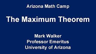 The Maximum Theorem