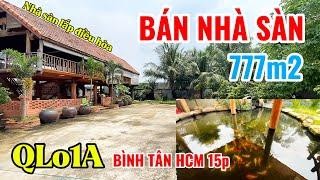 Nhà vườn bình chánh . Bán gấp nhà sàn 777m2 gần kế Qlo1A