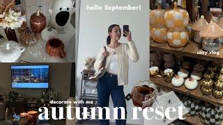 fall reset & decorate with me prep for autumn, shopping & haul, cozy cooking, fantasy books