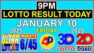 Lotto Result Today 9pm January 10 2025 PCSO