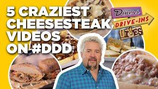 Top 5 Craziest #DDD Cheesesteak Videos of All Time | Diners, Drive-Ins, and Dives | Food Network