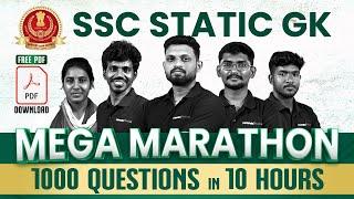 SSC STATIC GK | Mega Marathon | 1000 Questions in 10 HOURS | Race