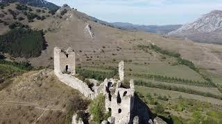 Biking to Trascău Fortress - Drone view over Piatra Secuiului, Rimetea (4K video, no filter)