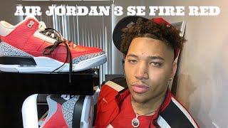 AIR JORDAN 3 SE FIRE RED ON FOOT REVIEW