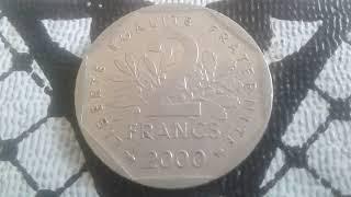 Coin French 2 Francs semeuse 2000  France coin value