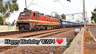 Happy Birthday to Red Beast of Indian Railways  - Bhusawal WAP4 with Jaipur Mathura Passenger