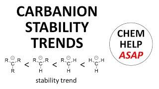 stability trends in carbanion intermediates