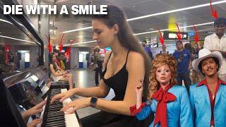 I played LADY GAGA, BRUNO MARS - DIE WITH A SMILE on piano in public! (updated mic)