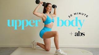 30 MIN UPPER BODY AND ABS DUMBBELL WORKOUT FOR WOMEN