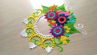 Rangoli designs with color / unique rangoli design by jyoti Rathod #383