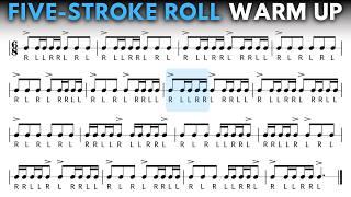 Five-Stroke Roll Snare Drum Warm Up / Practice Pad Exercise (40-120 BPM)