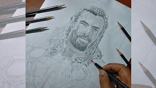 Thor love and thunder sketch step by step | Dinesh Rai Arts