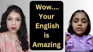 This innocent 8 year old girl speaks English fluently || Meenu English Speaking Practice