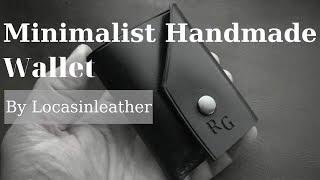 Minimalist Handmade leather card & cash wallet      Locasinleather