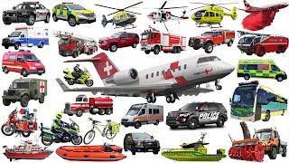 Emergency Vehicles - Rescue Trucks Name and Sounds | Police Car, Fire Truck, Ambulance | Tomato TV