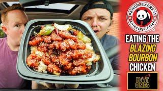 We ate the Hot Ones Last Dab x Panda Express Blazing Bourbon Chicken | *IS IT EVEN HOT?!* ️