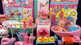 8 Minutes Satisfying with Unboxing Pink Laundry Set Shower Game Review Toys | ASMR