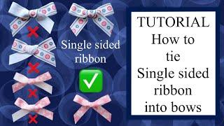   How to Tutorial Tie a perfect bow hack single sided ribbon cardmaking grosgrain satin christmas