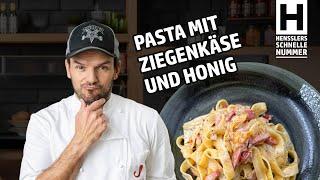 Quick pasta with goat cheese and honey recipe by Steffen Henssler