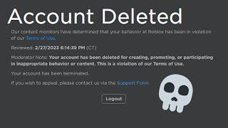 roblox terminated all of my accounts