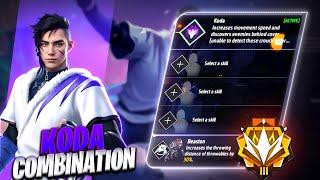 HOW TO KODA CHARACTER SKILL COMBINATION 2024 | BR RANK BEST CHARACTER COMBINATION IN FREE FIRE