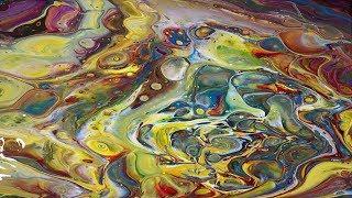 Acrylic Fluid Pouring - DE15 - Yellow Galaxy