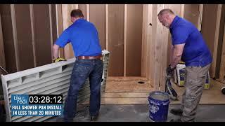Tile Redi Shower Pan REAL TIME Install, Less Than 20 Minutes