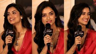 Bhagyashri Borse about her Work Experience with Ravi Teja @ Mr.Bachchan Teaser Launch | Gulte.com