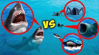 my drone captured MEGALADON vs SEA EATER, EL GRAN MAYA and BLOOP in Real Life!