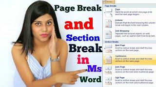 Ms Word - Page Break and Section Break in Document