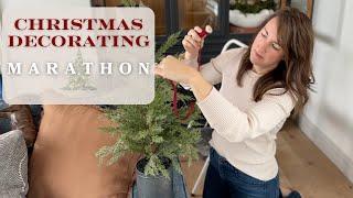 Whole Home Christmas Decorating Marathon!  Kitchen, Mantel, Dining Table, Living Room and More!