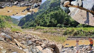 Typhoon YAGI devastated the family farm, everything along the stream was swept away to bare rock