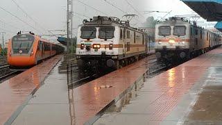 Heavy Raini day Weather Season High speed train compilation In HBC Stretch in JAT KOAA+Shatabdi more