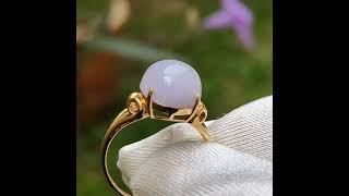 Lavender Cabochon Jadeite Jade 18k Gold - Singapore